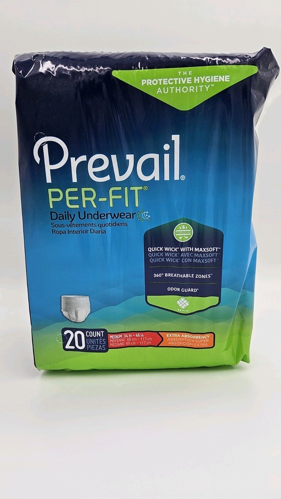 Prevail Per-Fit Unisex Incontinence Underwear – Medium Size, Bag of 20 (PF-512)