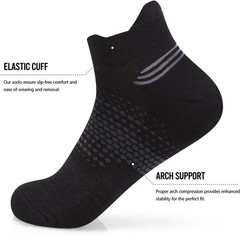 Cushioned Ankle Compression Socks for Women – 6 Pairs in Black, White, Grey