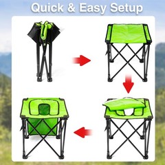 Foldable Commode Chair – Portable Camping Toilet, Steel Frame with Padded Sea…