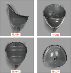 Waterless Wall-Mounted Urinal for Men with No-Drill Installation