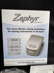 ZEPHYR BY DRY & STORE HEARING AID AIDS DRYER DRYING STORAGE CASE NEW – OPEN BOX