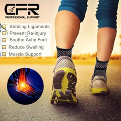 Copper Ankle Support Brace Compression Sleeve Foot Pain Relief Jogging Sprain HG