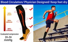 6 Pack Compression Socks (20-30mmHg) Moisture Wicking Cotton Support Stocking US