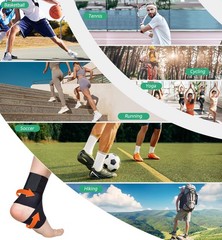 HiRui Ultrathin High-Elastic Ankle Wraps Medium (Pack of 1), Black