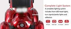 4 Weels Heavy Duty Mobility Scooters 500lbs Capacity 800W 60V20A w/Remote Key