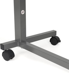 30×15 Overbed Table Walnut Laminate Top Steel Frame Adjustable Height Rolling