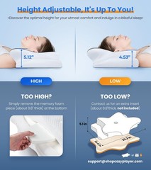Cozyplayer Ultra Pain Relief Cooling Pillow For Neck Support Adjustable