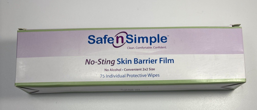 75 Safe n Simple SNS80775 No Sting Skin Barrier Film Exp 07/2026