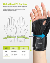 Thumb Brace, 5X Ergonomic Reinforced Support Carpal Tunnel Wrist Brace Night Sup