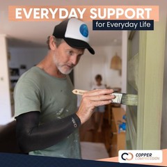 Copper Infused Compression Arm Sleeve – Full Arm Brace for Elbow Pain Relief, Sp