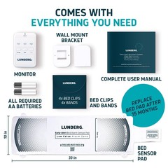 Lunderg Early Alert Bed Alarm Elderly Adults Wireless Sensor Pad/Pager Open Box