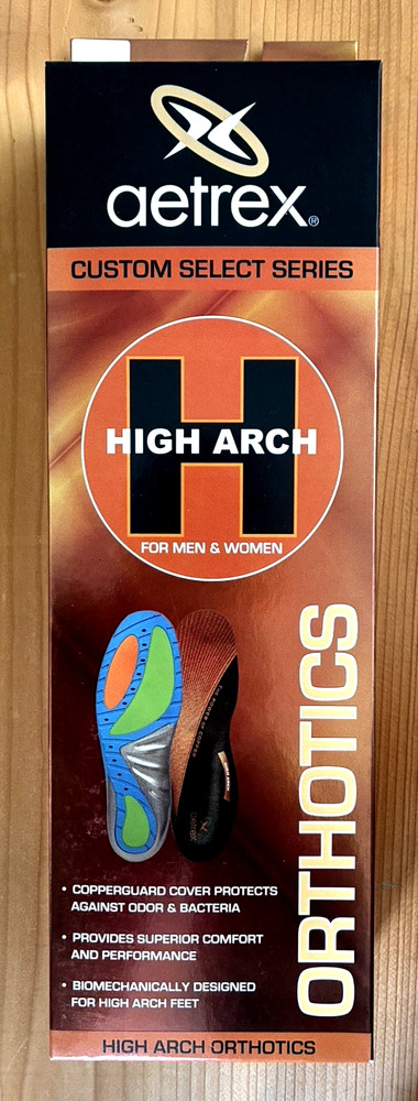 Aetrex High Arch Custom Select Series Sz Mens 13 Orthotics Insoles New in box