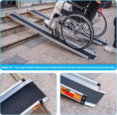 New Aluminum Adjustable Non-skid Loading Wheelchair Telescoping Track Ramp 4-7FT
