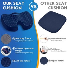 Pain Relief Memory Foam Cushion – Supportive for Office Chairs & Beyond