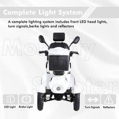 Powerful Electric Mobility Scooter 800W 60V 20A Motor 500LBS Weight Capacity