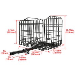 Folding Rear Basket Accessory For Mobility Scooters Power Chairs w/Hitch Receive