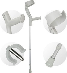 Muletas de antebrazo con puño cerrado pivotante (1 par),ajustables y ergonómicas