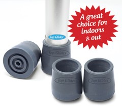 Steel-Reinforced 1″ Rubber Tips – 2 Pairs