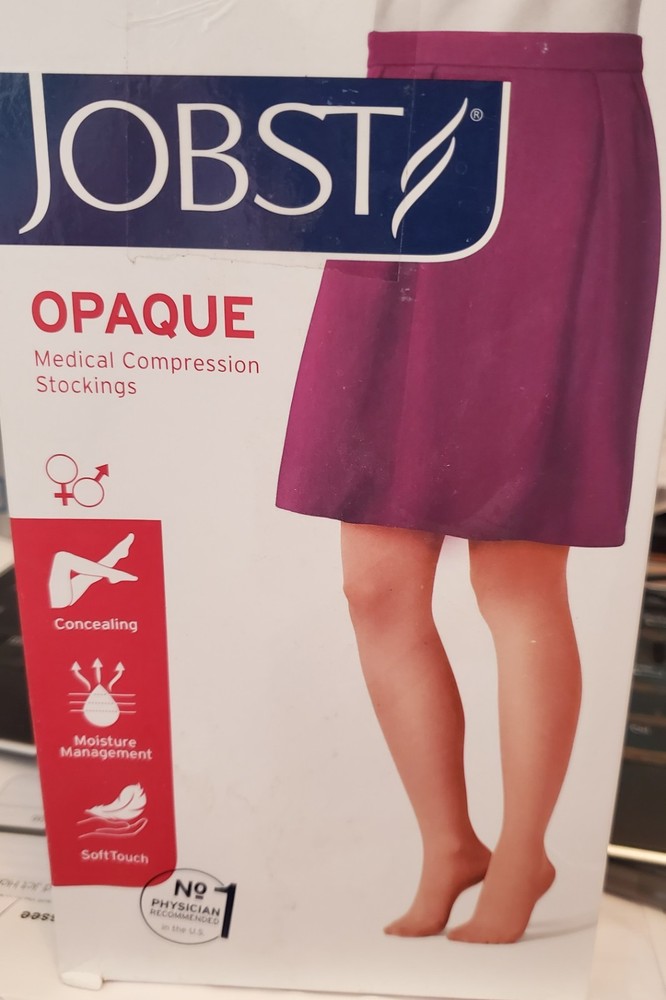 Jobst Compression Stockings Opaque Black L Waist CT Support 15-20 MmHg New