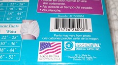 2 Essential Quik-Sorb C6000M Reusable Incontinence Pants Medium White Vinyl LOT