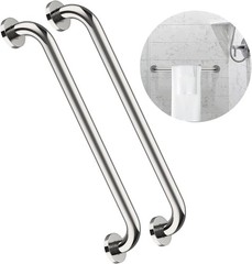 Sturdy 24 Inch Chrome Grab Bars for Bathrooms – 2 Pack for Maximum Support