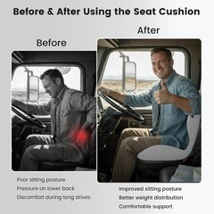Truck Seat Cushion Ergonomic Memory Foam with Lumbar Support – Orthopedic Car Se