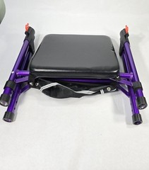Aojin WB-2310 Folding Rollator Walker with Seat Purple Mobility Aid Open Box