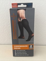 Tommie Copper Sport Compression Socks 2 Pairs Black L/XL