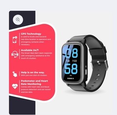 Smart Med Medical Alert Rectangular Smart Watch For Seniors | Fall Detection