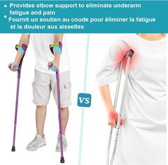 Folding Crutch (X1 Unit) Forearm Crutch Anti-Drop Cuff Reduces the Hassle of Pic