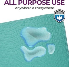 Epicessentials Incontinence Bed Pads 34×36 Inches (Pack of 4), Green/Blue