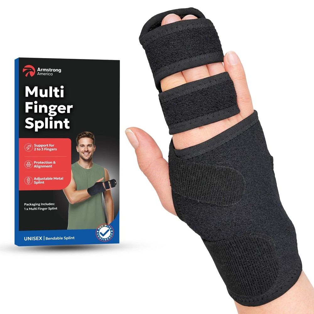 Trigger Finger Splint Brace | Middle Small/Medium (Pack of 1), Black