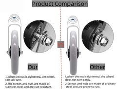 2Pcs 6 Inch Greyish Wheels for Walker – Universal Hard 6 inches, Light Whtie