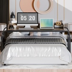 Overbed Table with 360° Wheels Over Bed Table King Queen Laptop Computer Desk