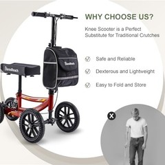 BlessReach Knee Scooter Walker for Adults Foot Injuries Ankle Surgery, Knee