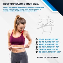 Abdominal Binder 12″ 4-Panel Compression Belt for Hernia, Back Pain, Recovery