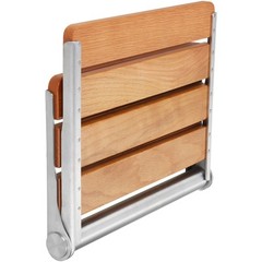 VEVOR 16″ Folding Oak Shower Seat Wall Mounted Shower Bench 440lbs Rust-proof