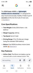 30 lb Lightweight Electric Foldable Wheelchairs Airline Approved EOZBRR A03D NEW