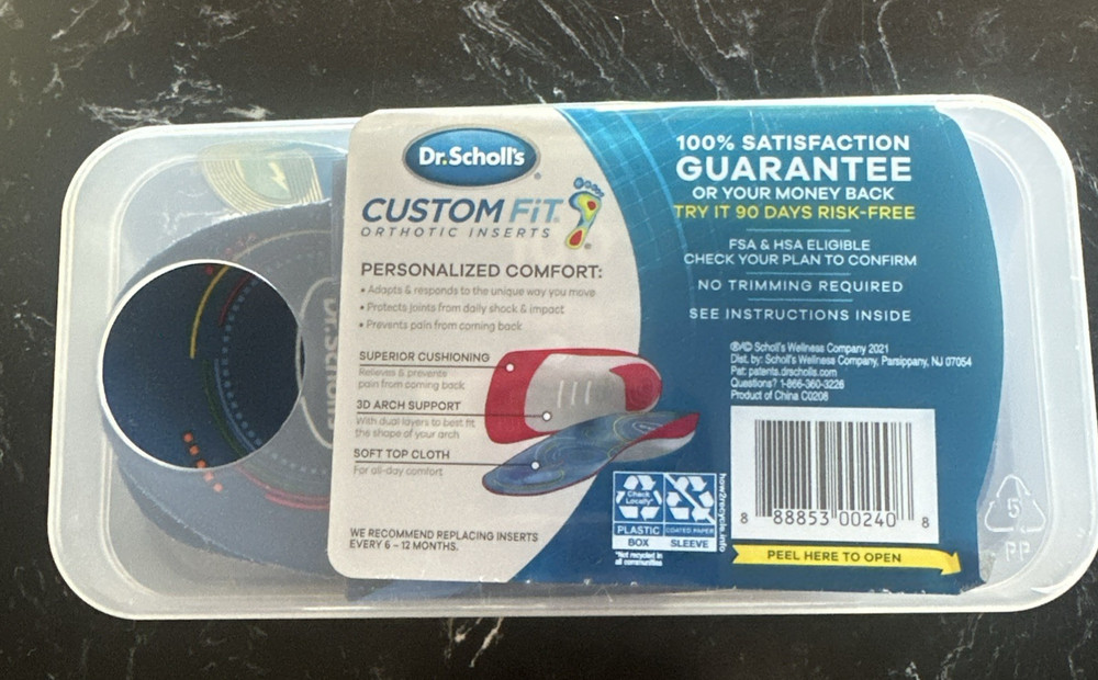 Dr. Scholl’s 420 Custom Fit Orthotics Inserts 3/4 Length Pain Relief NiP