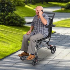 Foldable Transport Wheelchair Portable Traveling Fold Wheel Chair 100kg/220.46lb