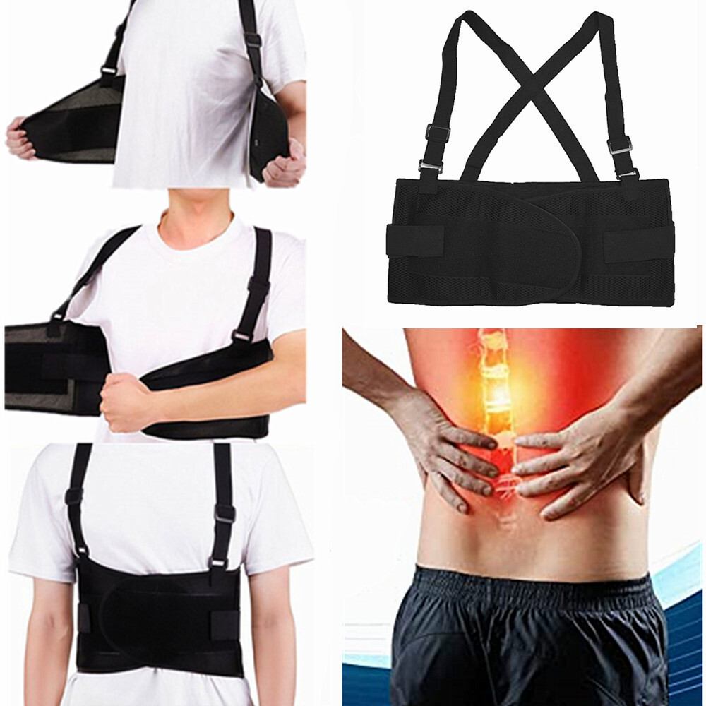 Unisex Weight Lift Lumbar Lower Back Waist Support Belt Brace Suspender Work