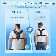 King Mills Plus Size Back Brace, Brace Posture XXX-Large, Black