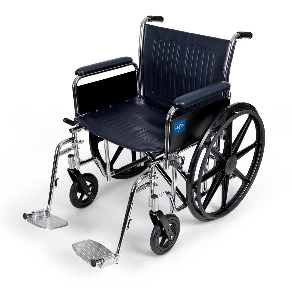 Excel Extra-Wide Wheelchair, 22″t, Removable Full-Length Arms, SA Footrest, Each