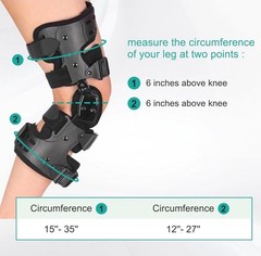 Post Op Hinged Knee Brace ROM Adjustable Orthopedic Support Right Leg Adult
