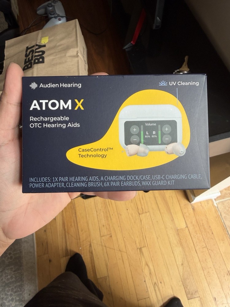 Audien Hearing ATOM X Rechargeable Hearing Aid UV Cleaning Charging Dock