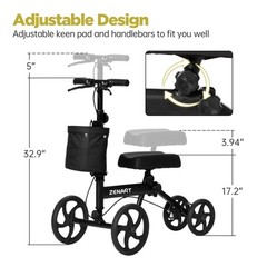 Economy Knee Scooter Foldable Walker for Foot Surgery Adult Crutch Alternative