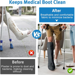 Water Resistant Walking Boot Cover for Orthopedic Boots With Anti-Slip Fractured