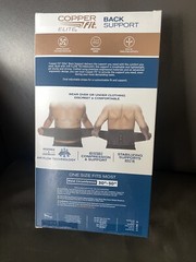 Elite Copper Back Support Compression Adjustable Straps Stabilizing Airflow