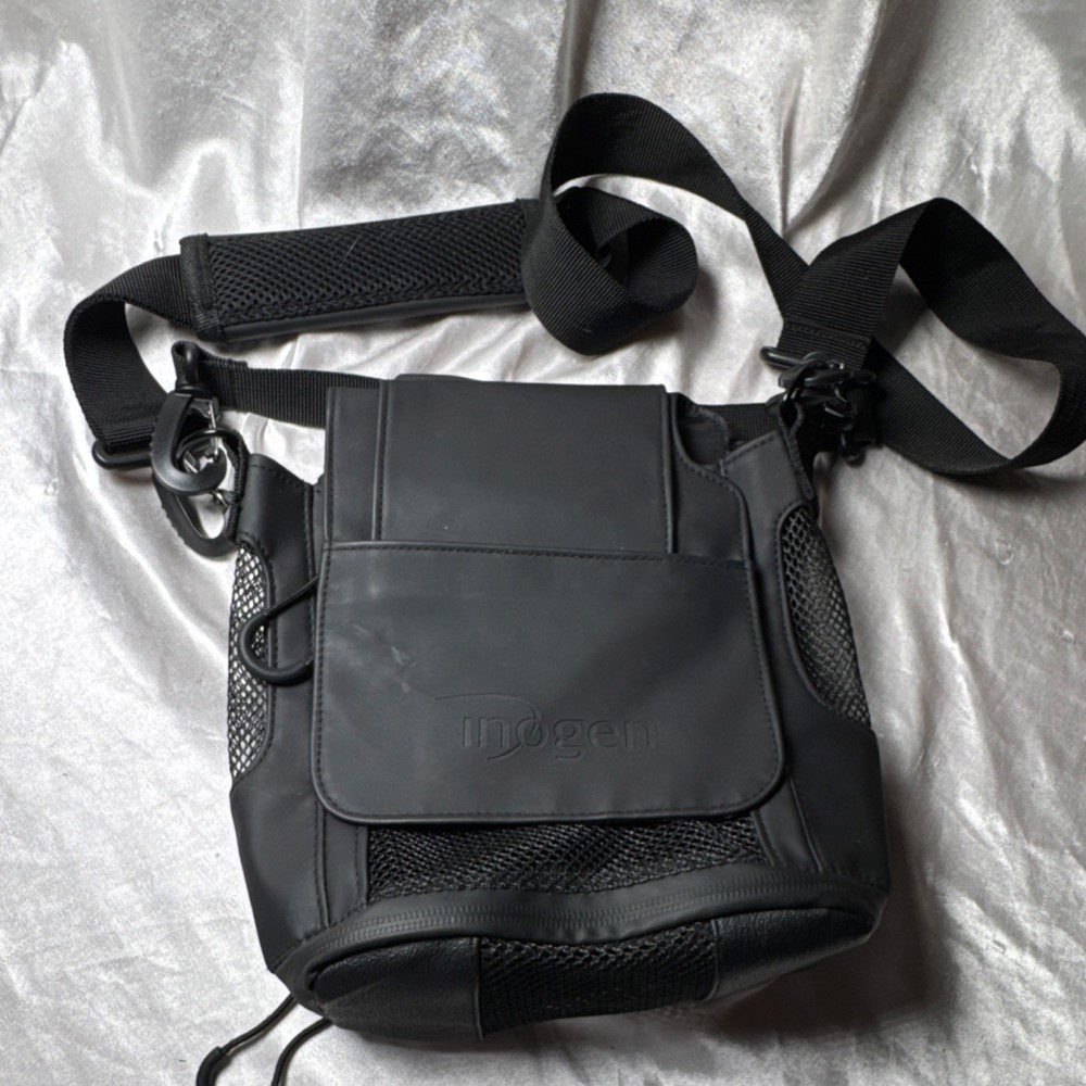 Inogen Black Mobility Equipment Bag Nylon Plastic Adjustable Strap