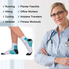 5 Pairs Compression Socks Plantar Fasciitis Arch Ankle Running Support Men Women